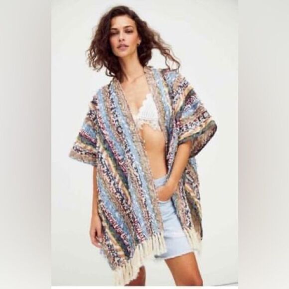 FP Now and Then upcycled kimono. OSFM - Picture 1 of 5